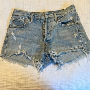 Agolde Parker Cutoff Denim Shorts in wash Swapmeet